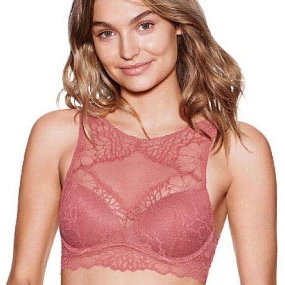 PINK Victoria's Secret Purple Push Up High Neck Bralette - Picture 8 of 9